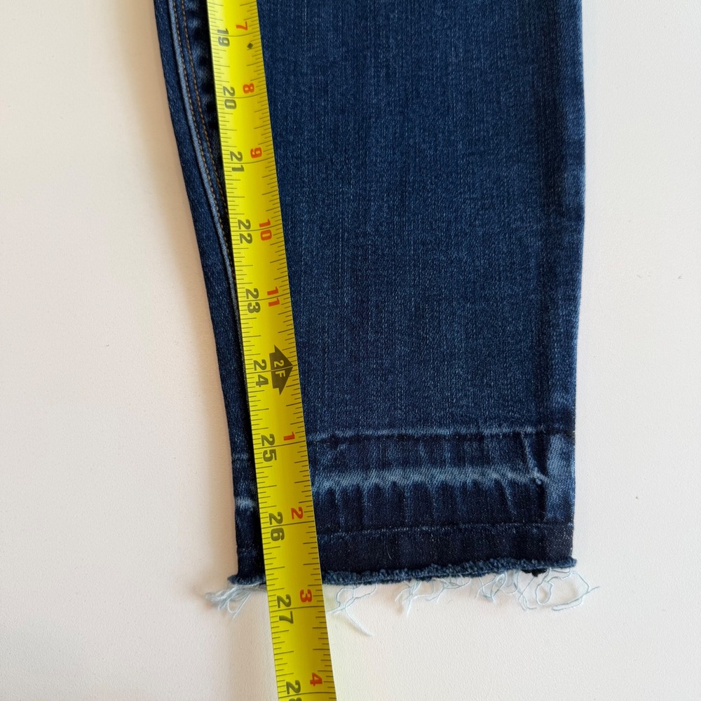 Spanx Distressed Denim Leggings Medium Wash Raw Hem 20203R Blue Large NWT - Picture 4 of 6